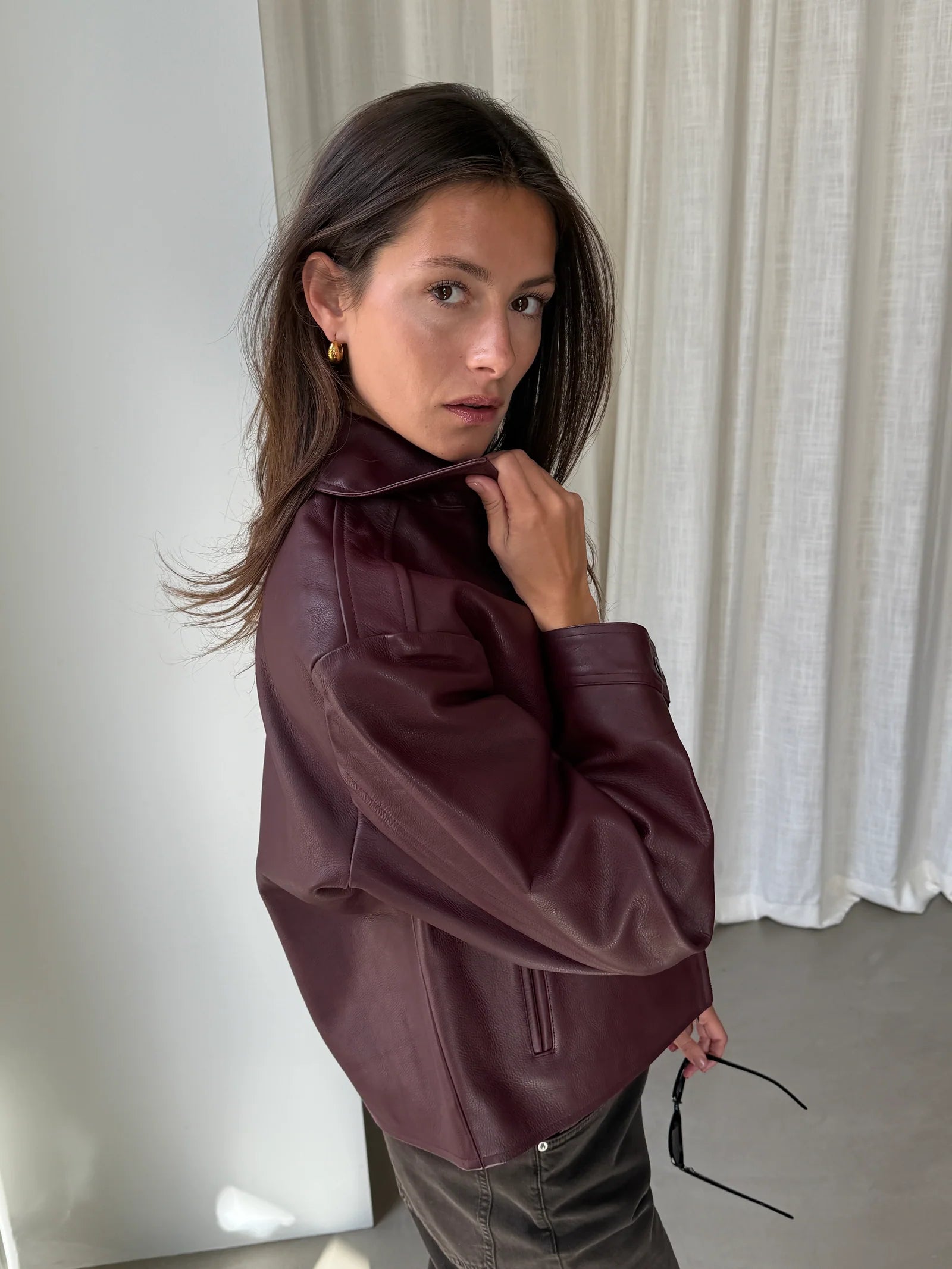 Burgundy Leather Jacket