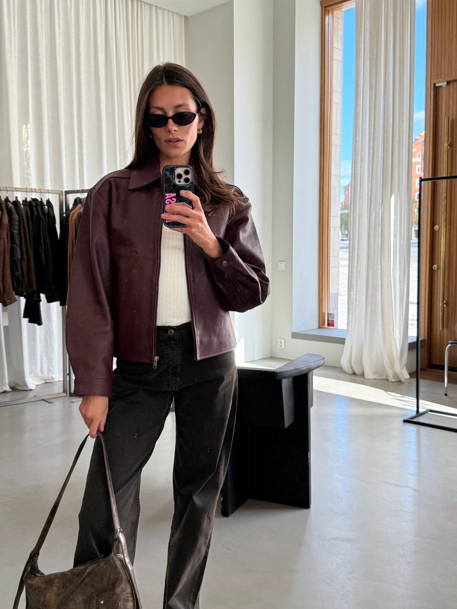 Burgundy Leather Jacket