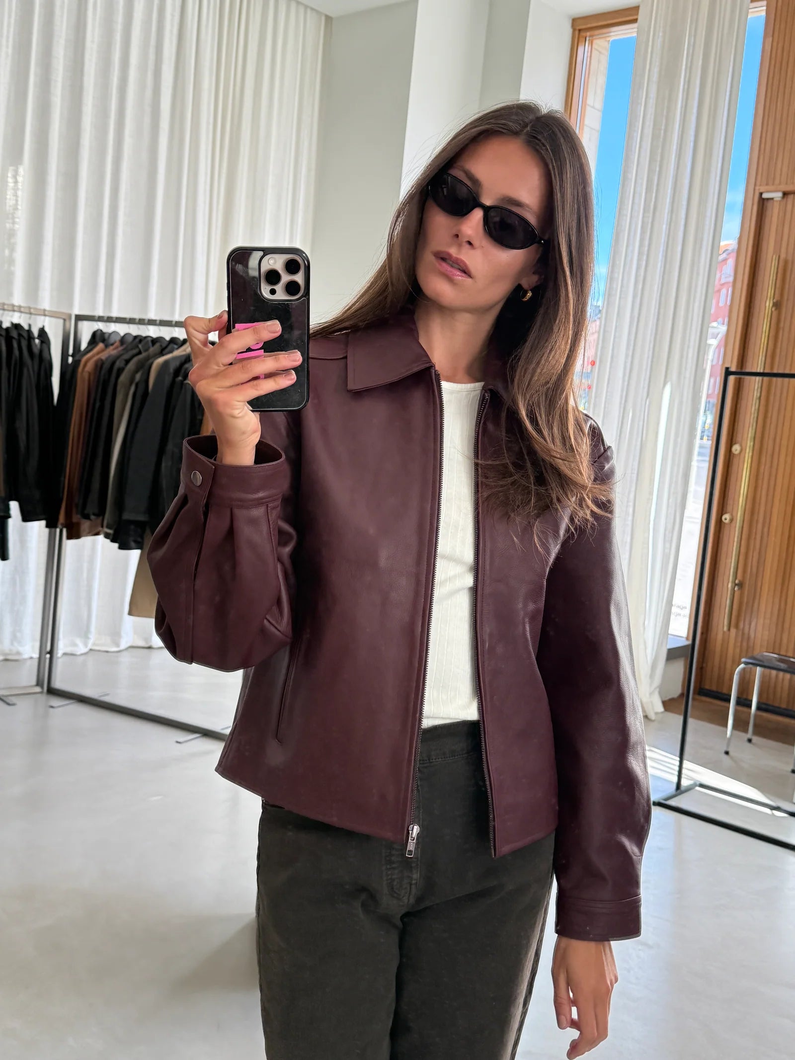 Burgundy Leather Jacket