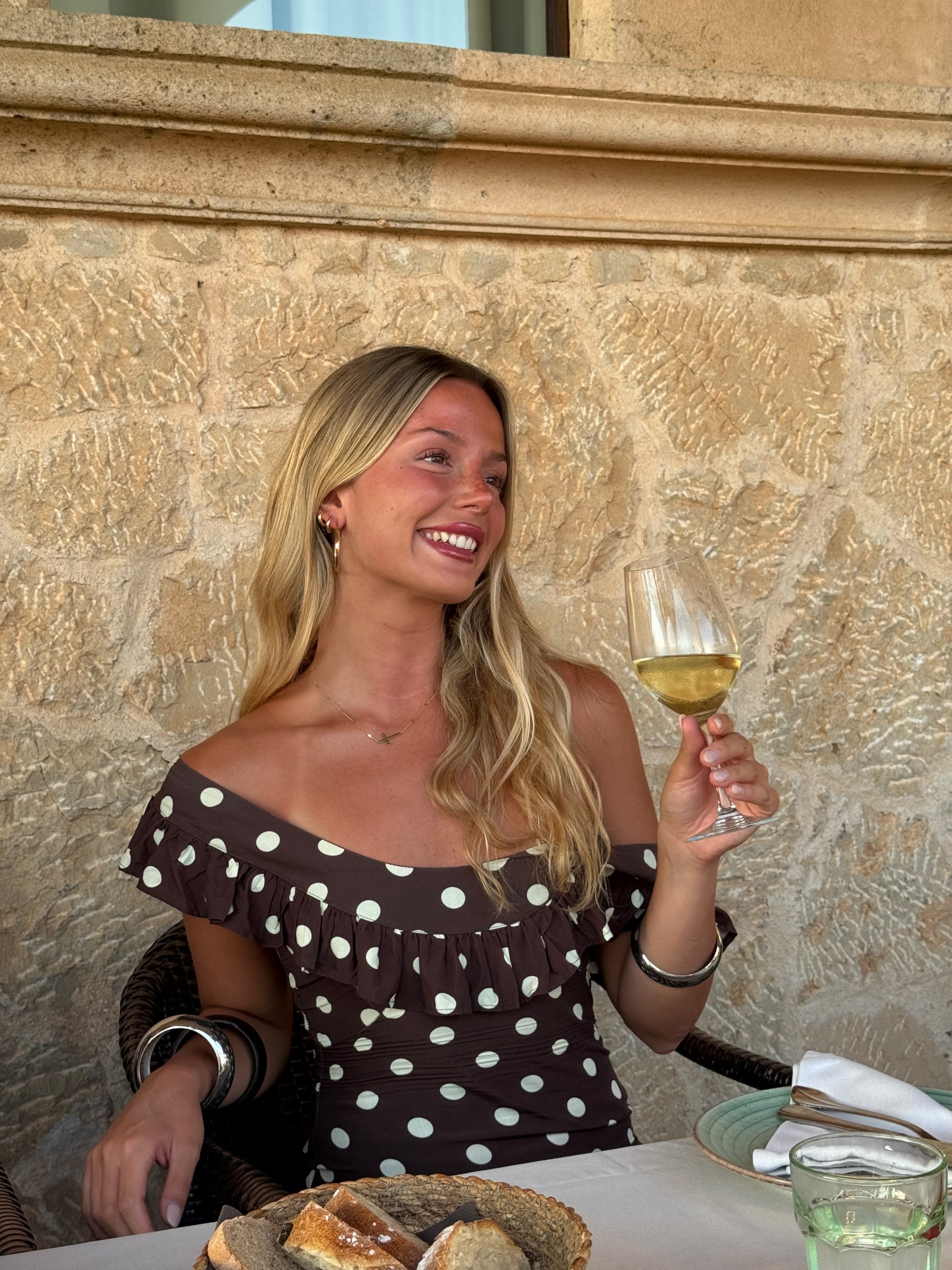 The Luna Brown Polka Dot Dress