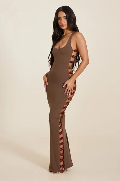 Aurelia Lace-Up Maxi Dress