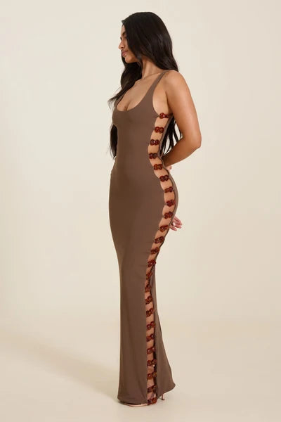 Aurelia Lace-Up Maxi Dress