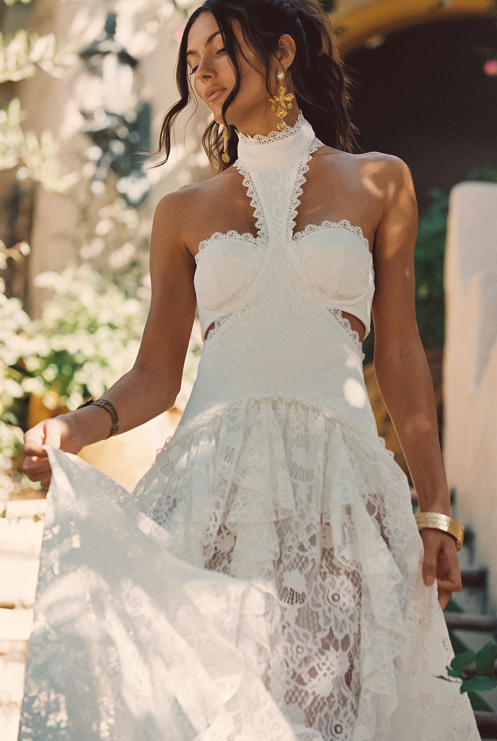 Abito Princesa in pizzo bianco