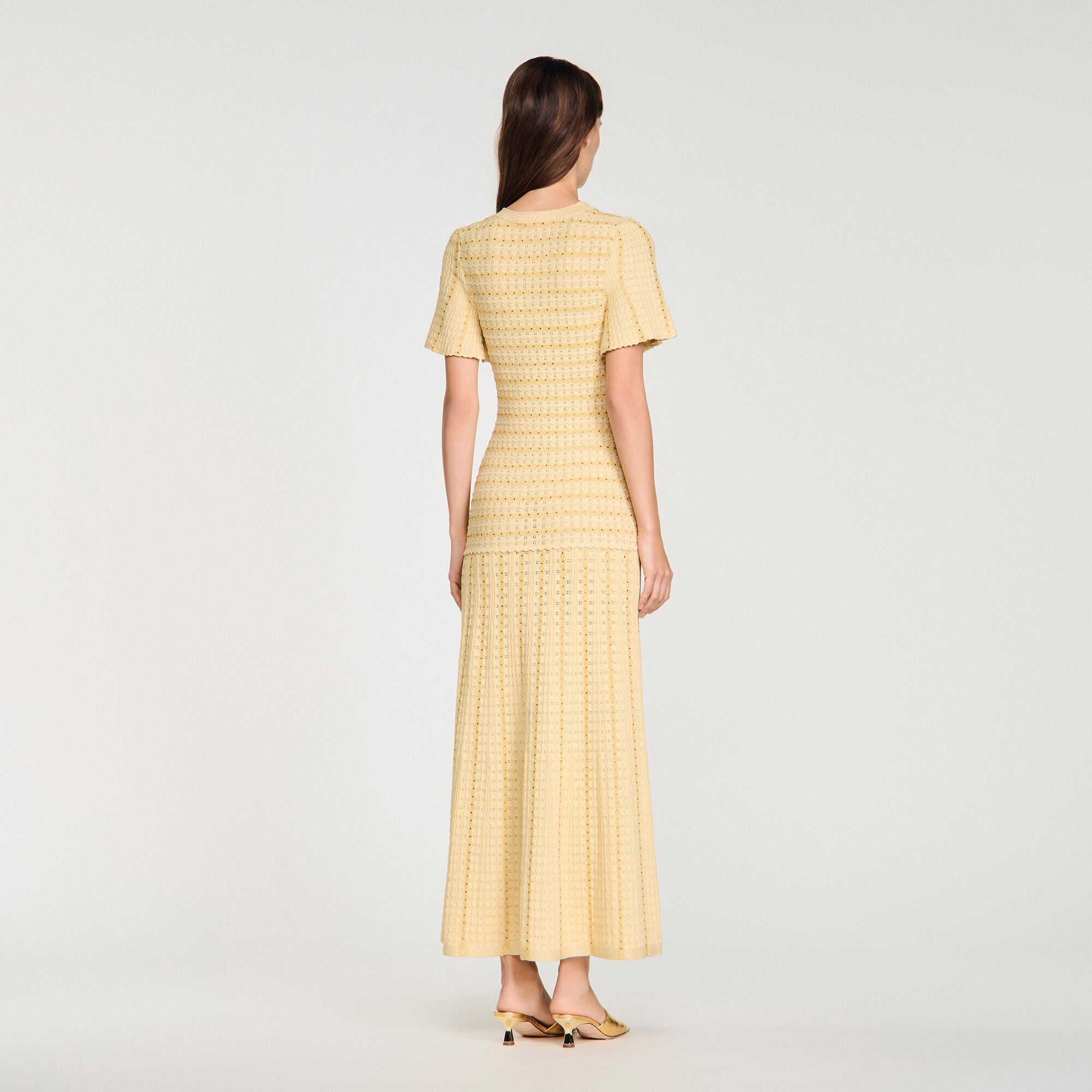 Maxi abito in maglia con strass