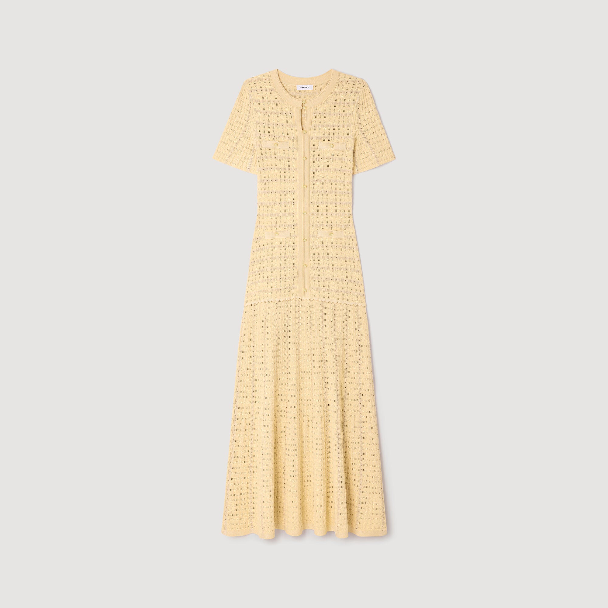 Maxi abito in maglia con strass