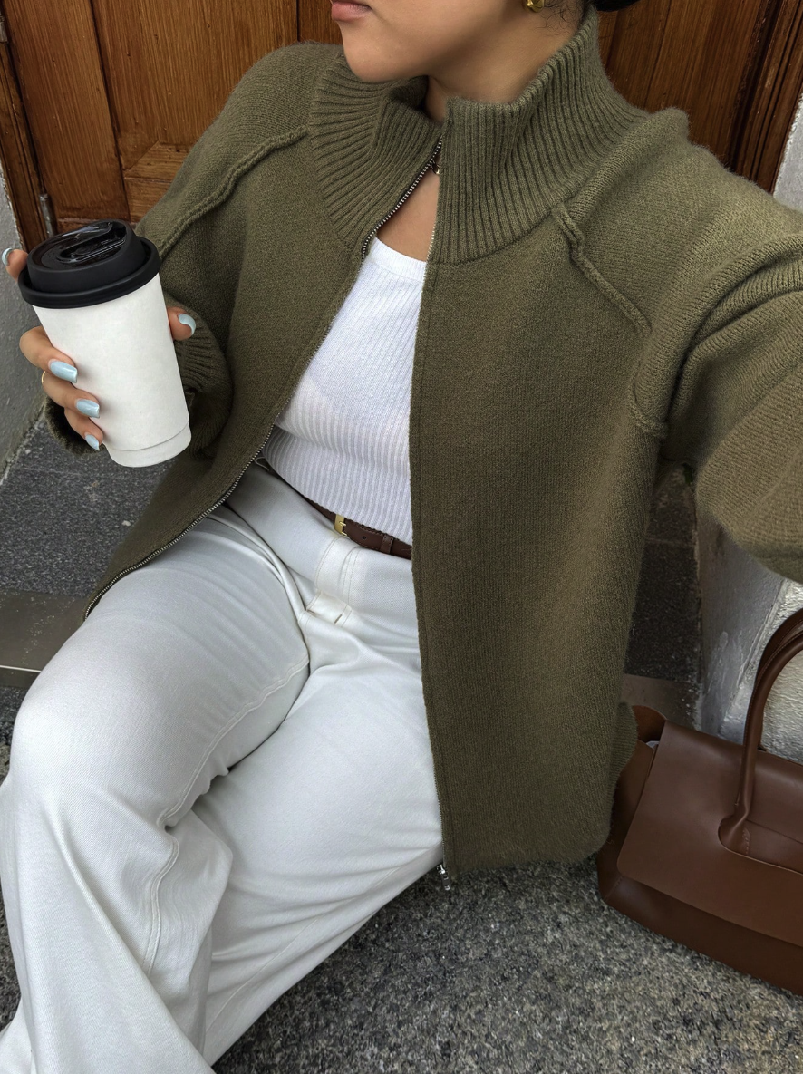 Olive Haven Zip Cardigan