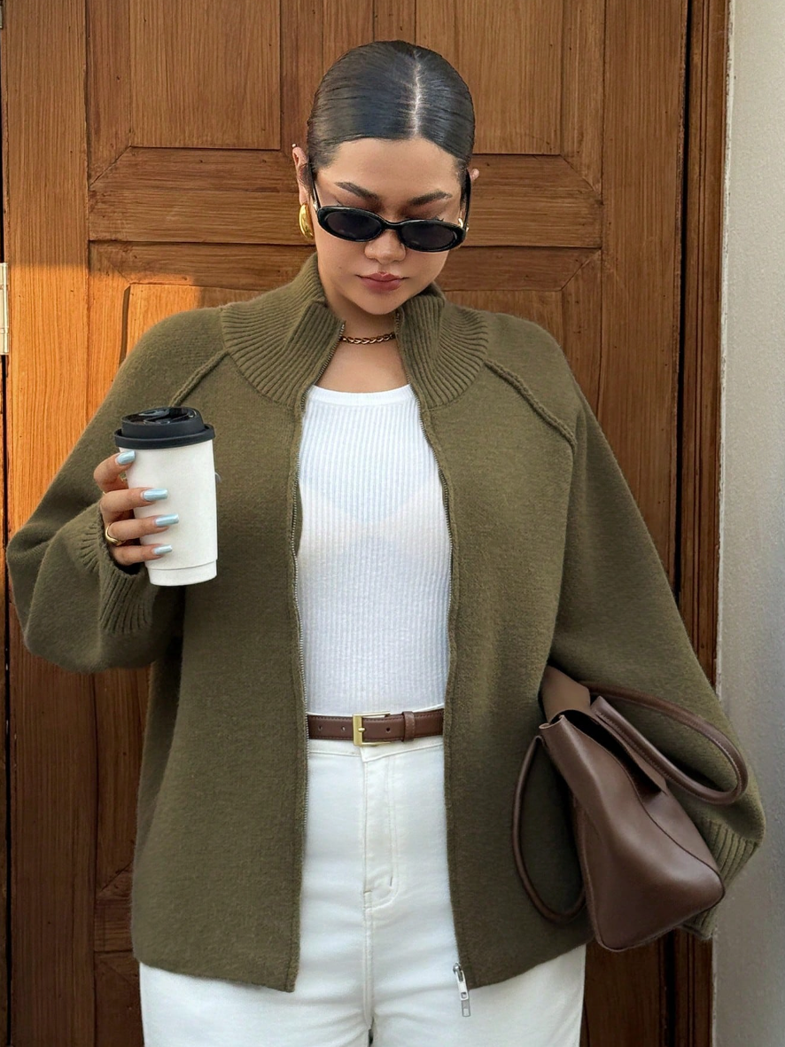 Olive Haven Zip Cardigan