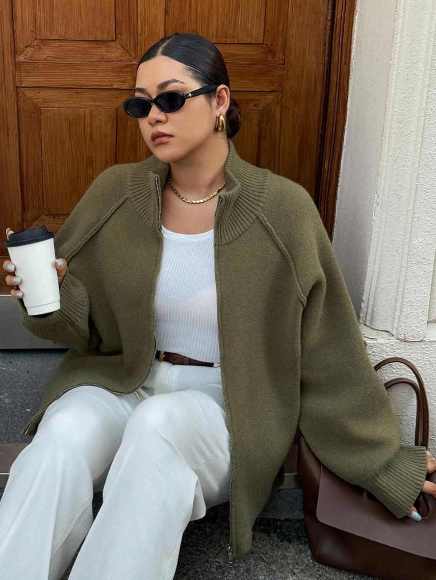 Olive Haven Zip Cardigan