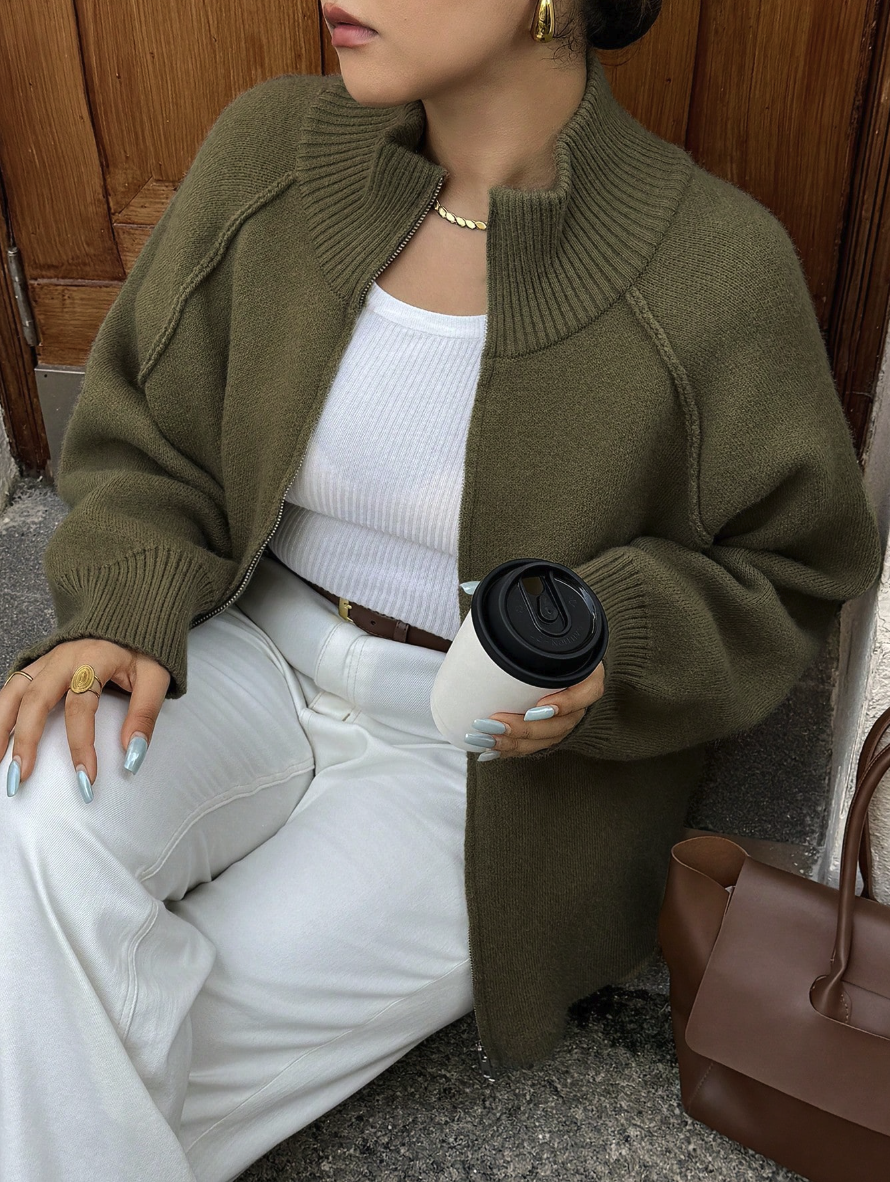 Olive Haven Zip Cardigan