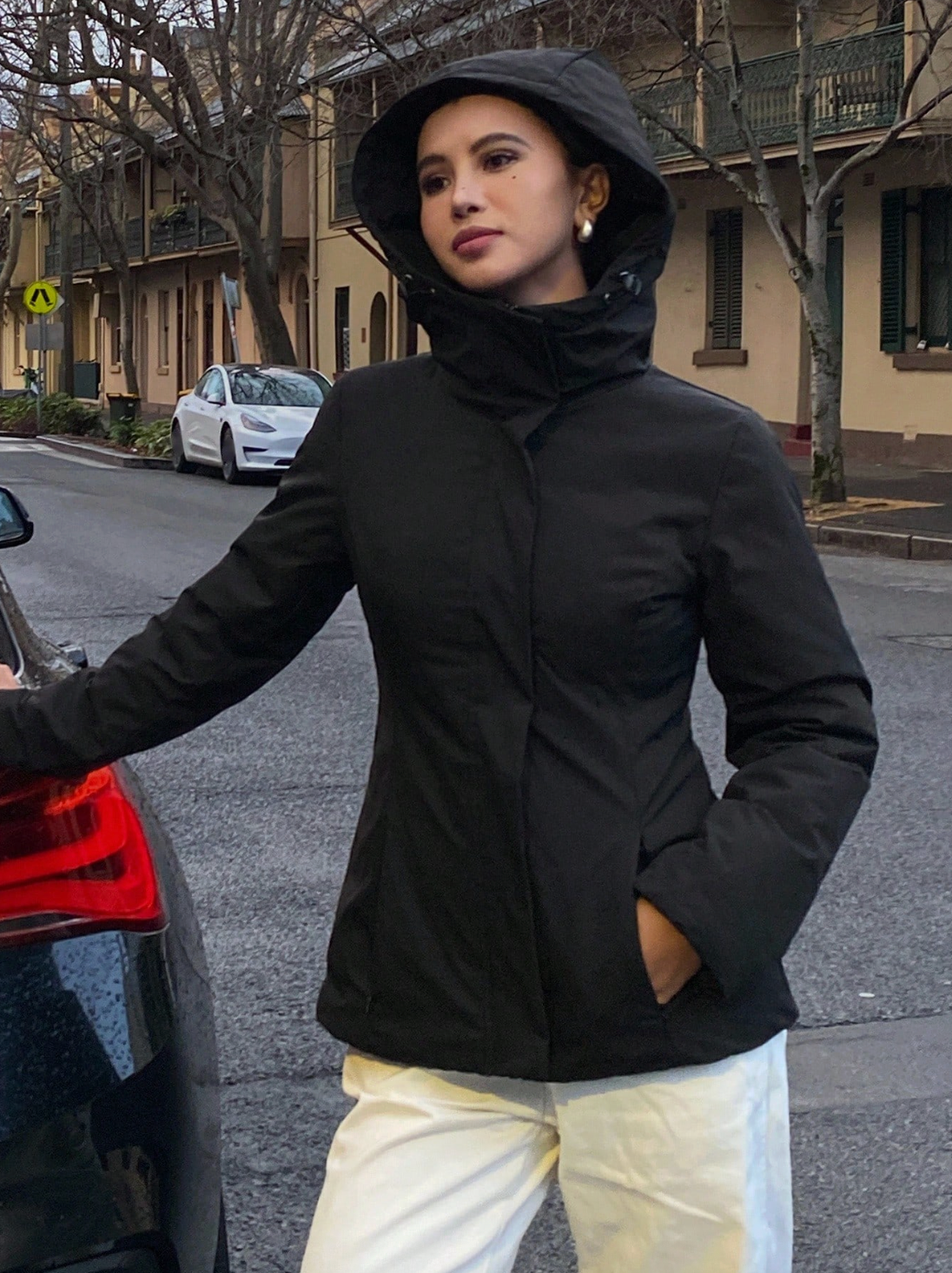 Black Hooded Puffer Jacket