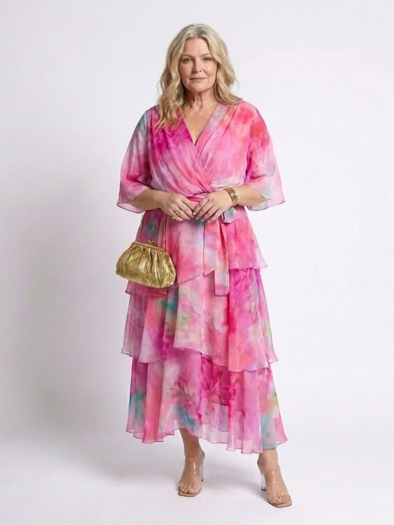 Abito lungo con vita in tulle Calista