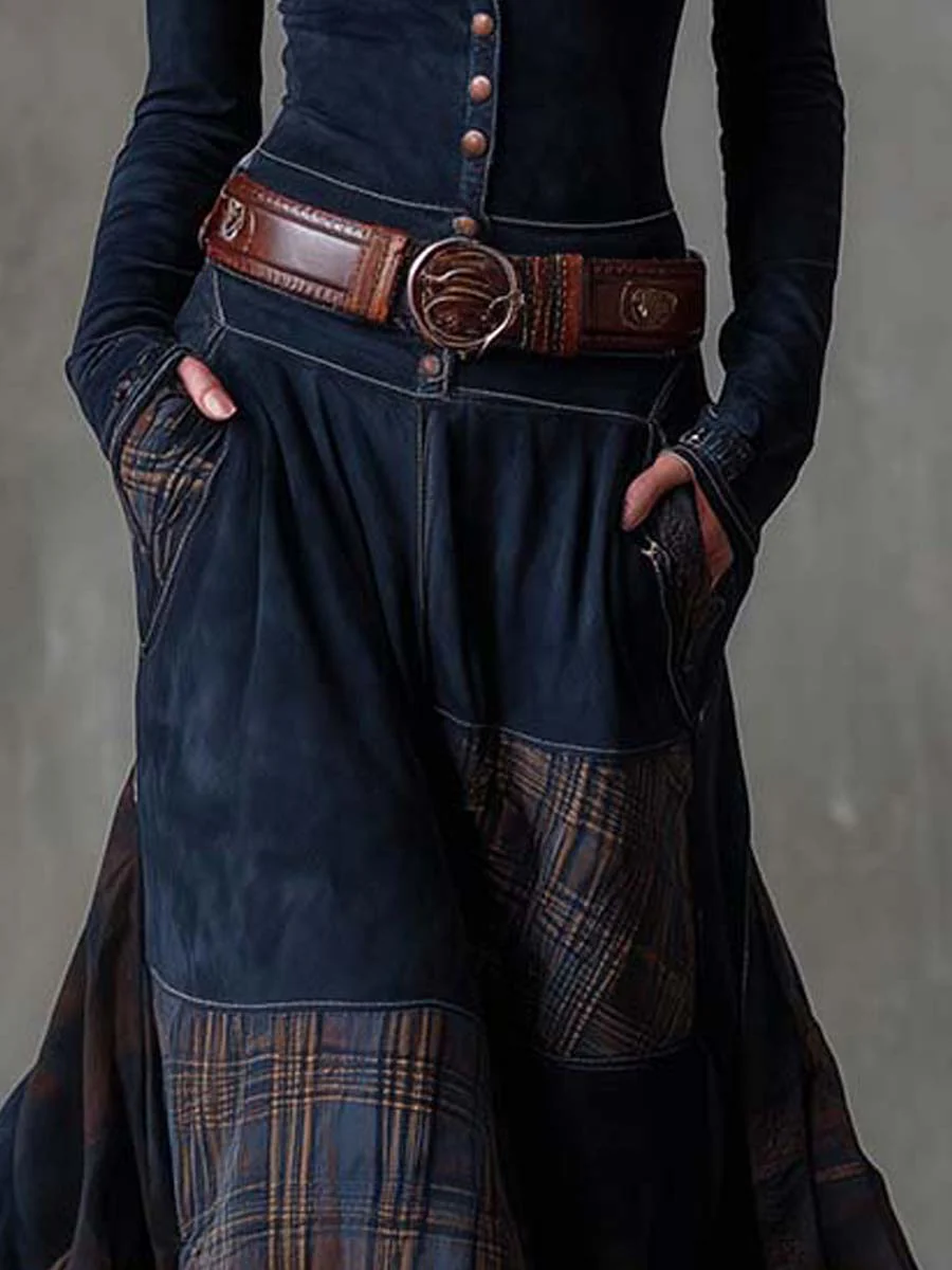 Iris | Maxi Suede Dress with Belt