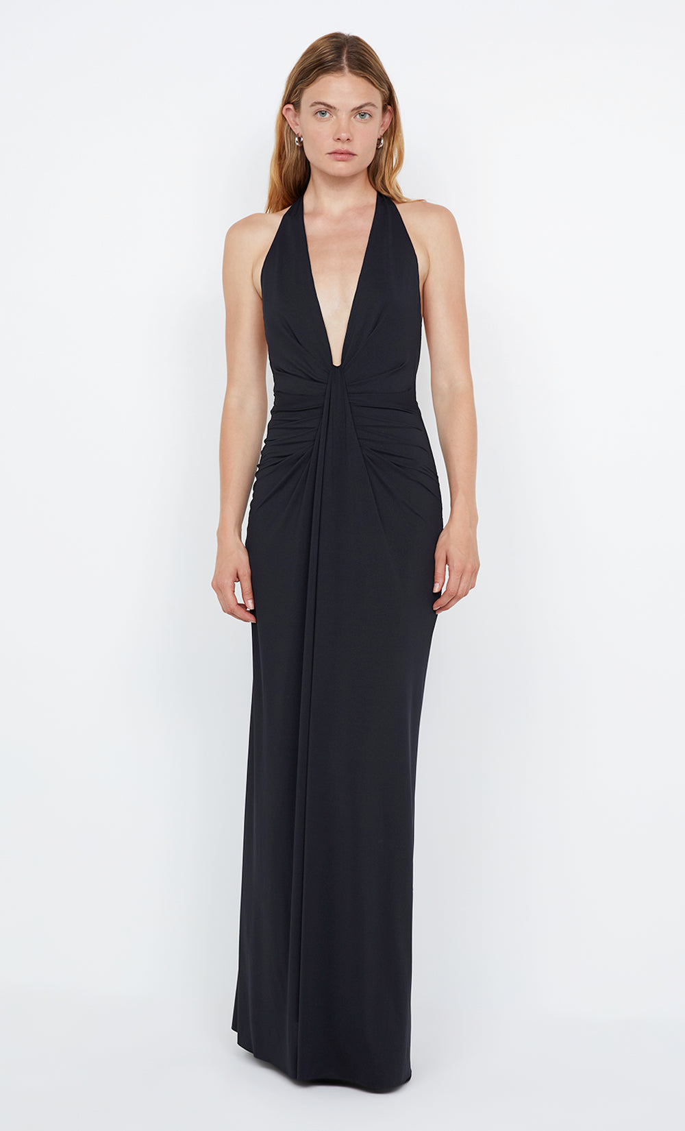 Elegant Black Drape Dress