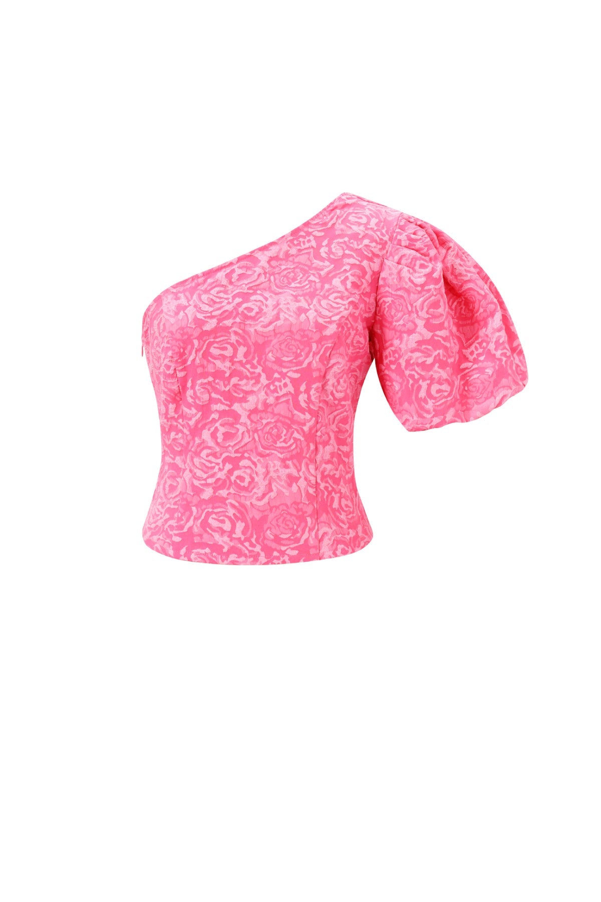 Rosé Blossom One-Shoulder Top