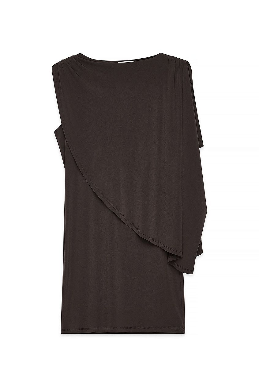 Unique Draped Mini Cape Dress