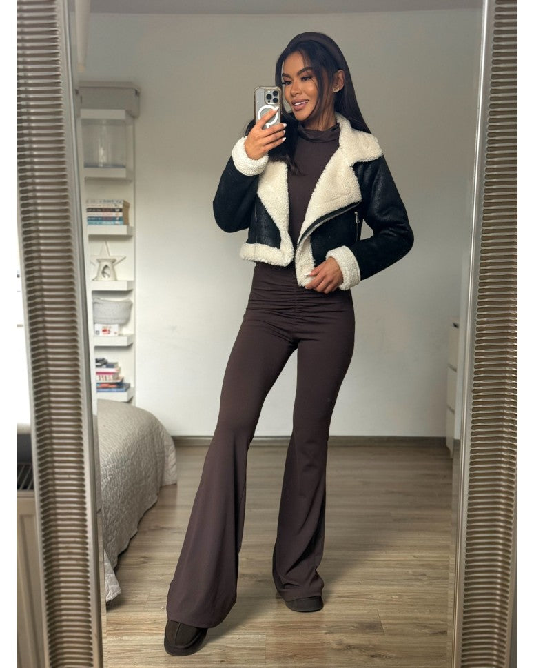 Black Teddy Aviator Jacket