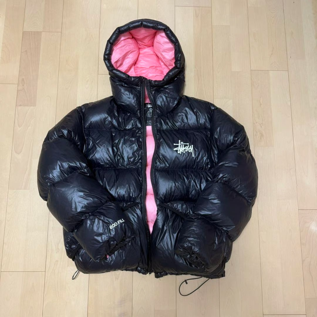 Black Stüssy Puffer Jacket