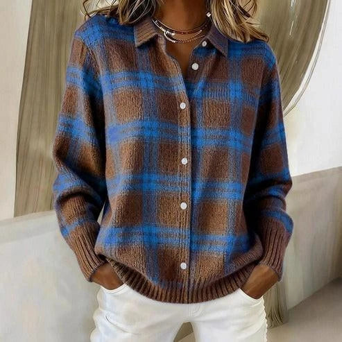 Nadia | Checked Knitted Cardigan