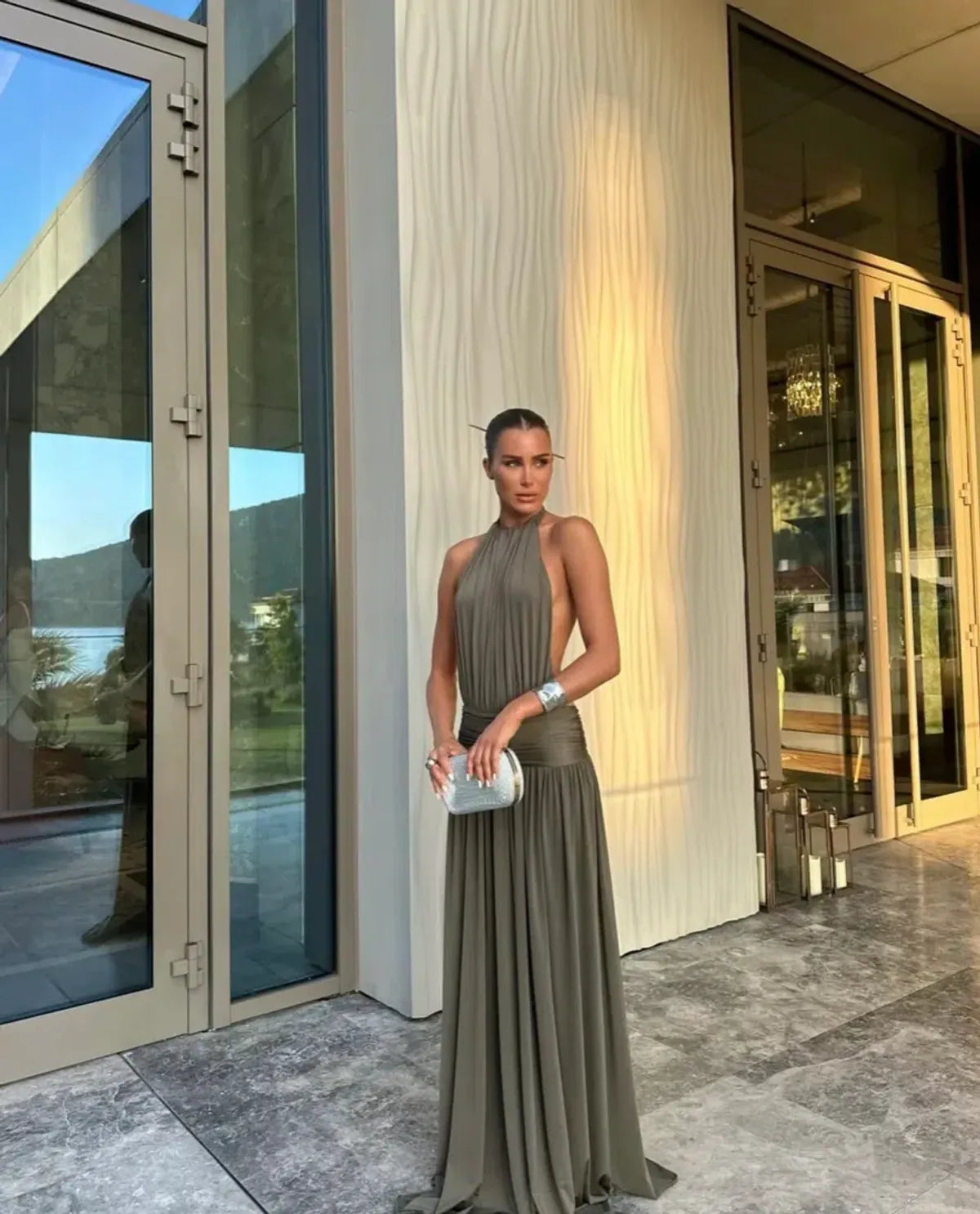 Serene Halter Maxi Dress